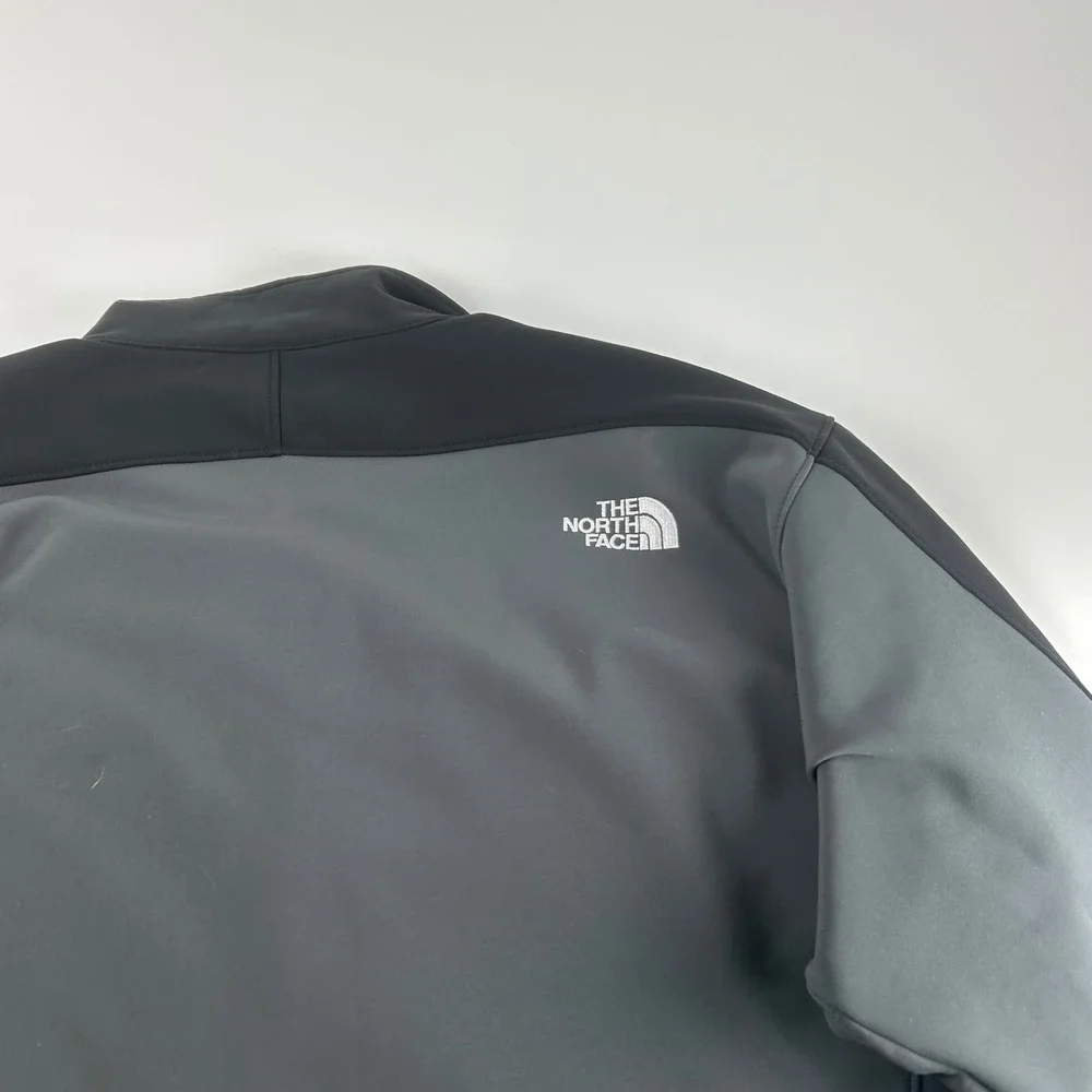 The North Face Men's XXL Apex Softshell Jacket Grey Black Full Zip Fleece Lined